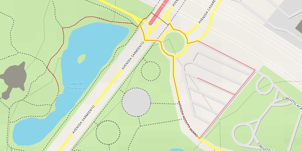 Map of the trail for Lago del Planetario