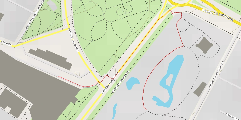 Map of the trail for Ecoparque - Cabello - Buenos Aires