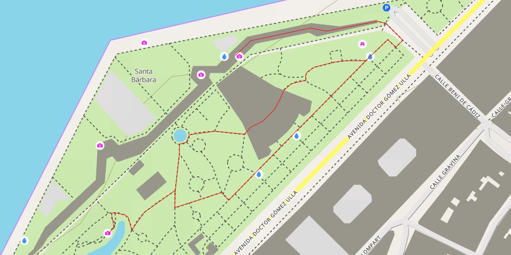 Map of the trail for Parque Genovés