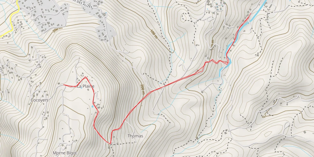 Map of the trail for AI - La Plaine - Les Trois-Îlets