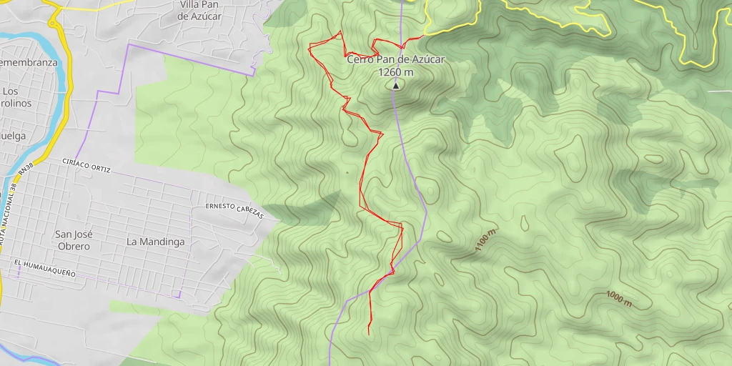 Carte de l'itinéraire :  Cerro Lasalle