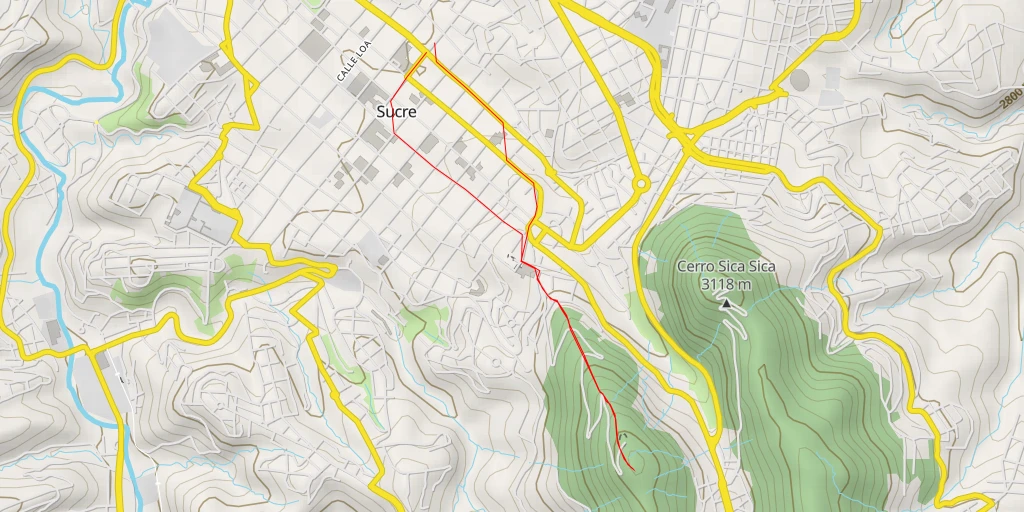 Map of the trail for Cerro Churuquella