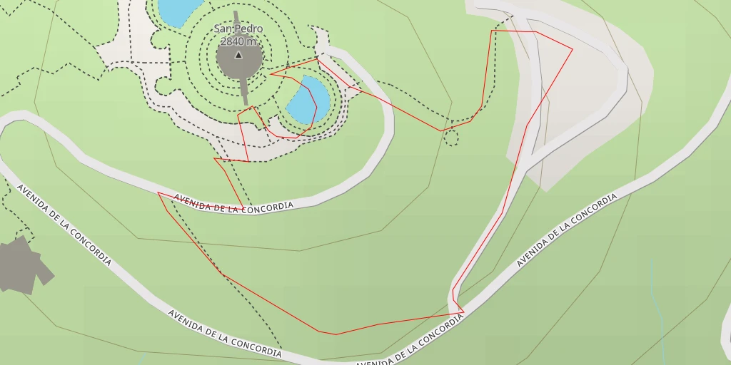 Map of the trail for Avenida De la Concordia - Cochabamba