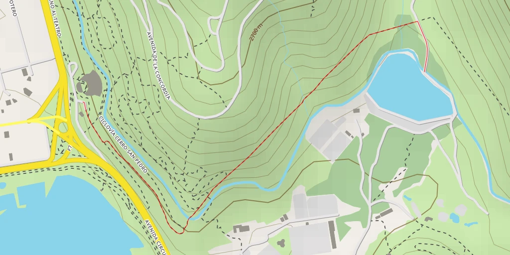 Map of the trail for Country Club Cochabamba - Avenida Circuito Bolivia