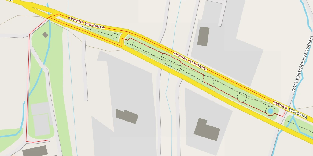 Map of the trail for Peces - Avenida Ecológica - Quillacollo