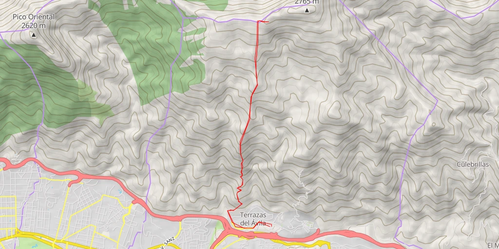 Map of the trail for La Arepa