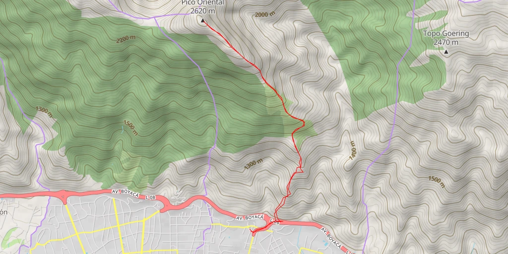 Map of the trail for Pico Oriental