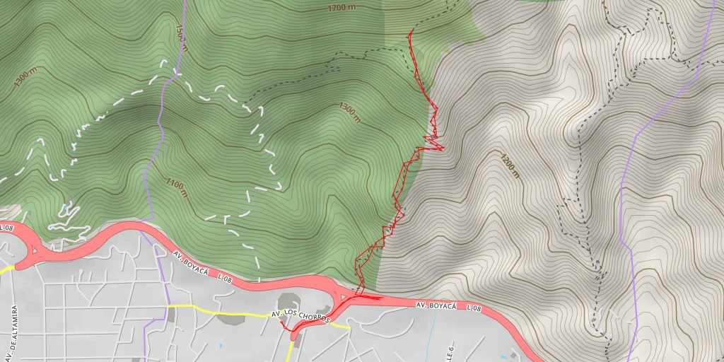 Map of the trail for Piedra del Indio - Distribuidor Sebucán - Caracas