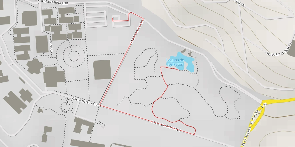 Map of the trail for Laguna de los Patos