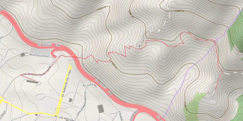 Map of the trail for Loma de Maripérez