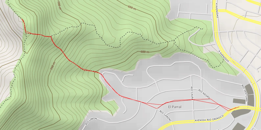 Map of the trail for Topo Papelón