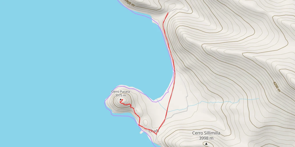 Map of the trail for Cerro Pucara