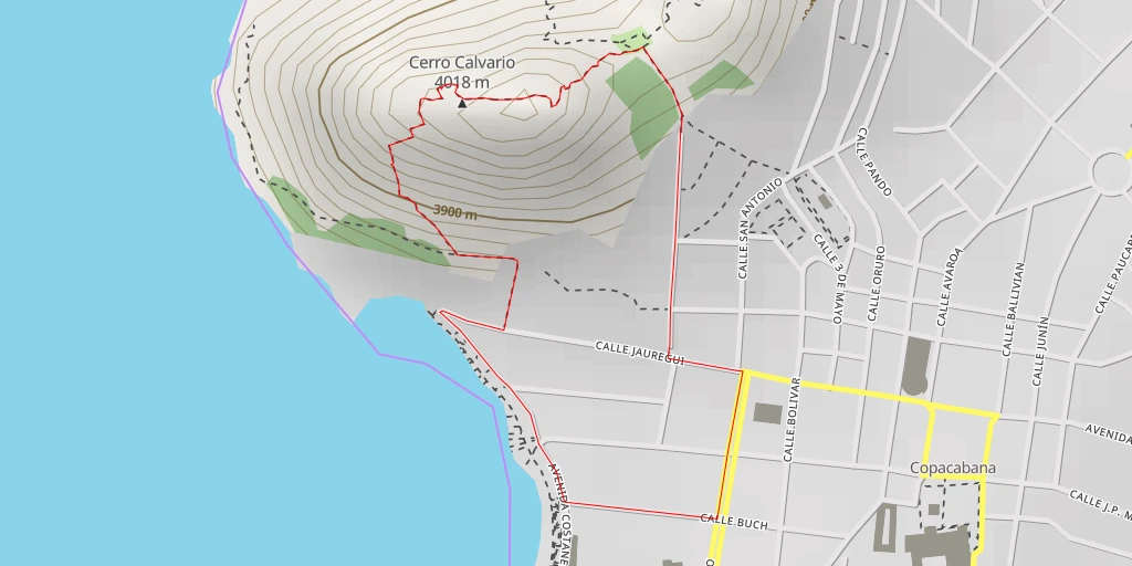 Map of the trail for Mirador El Calvario