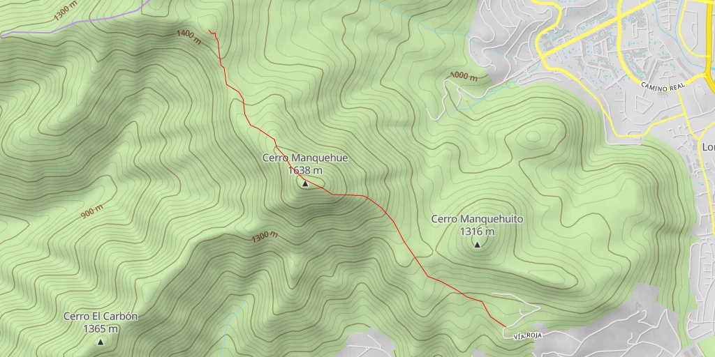 Carte de l'itinéraire :  Travesía del Guanaco - Travesía del Guanaco - Huechuraba