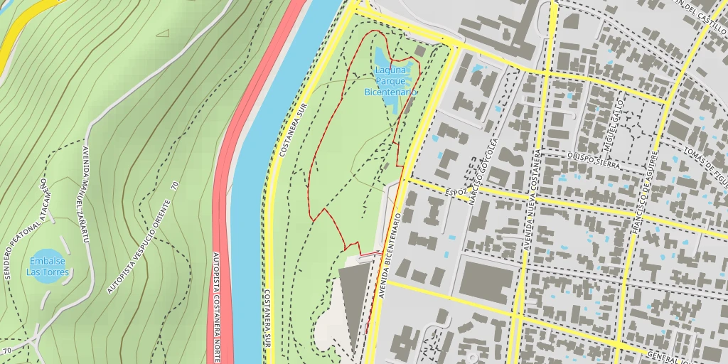 Carte de l'itinéraire :  Laguna Parque Bicentenario