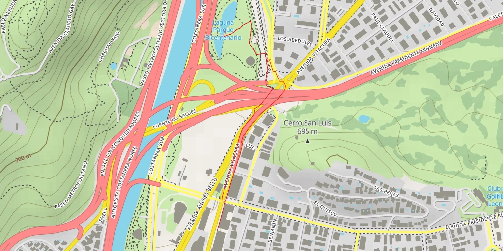 Carte de l'itinéraire :  Laguna Parque Bicentenario