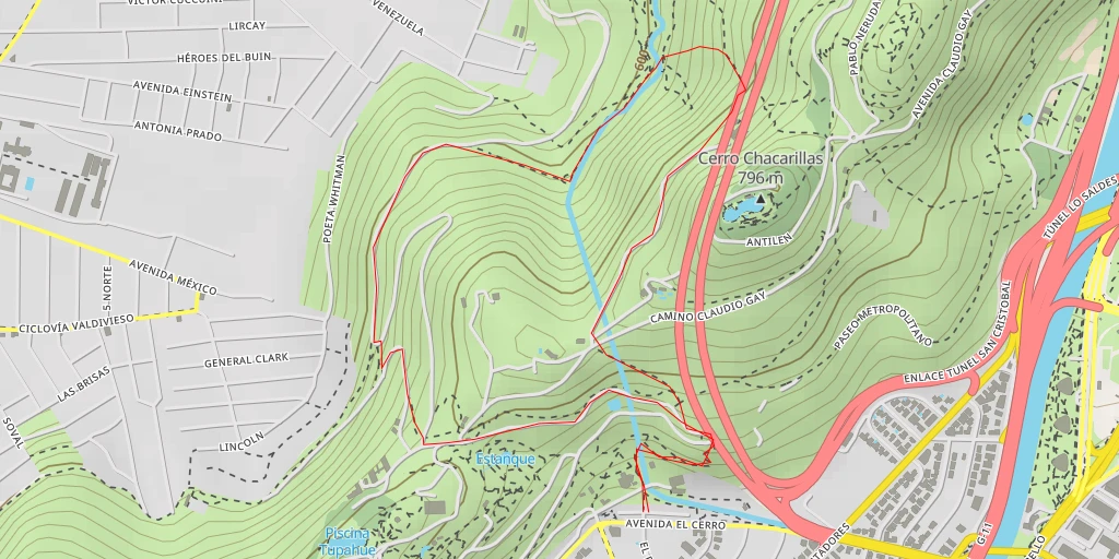 Carte de l'itinéraire :  Mirador La Cascada