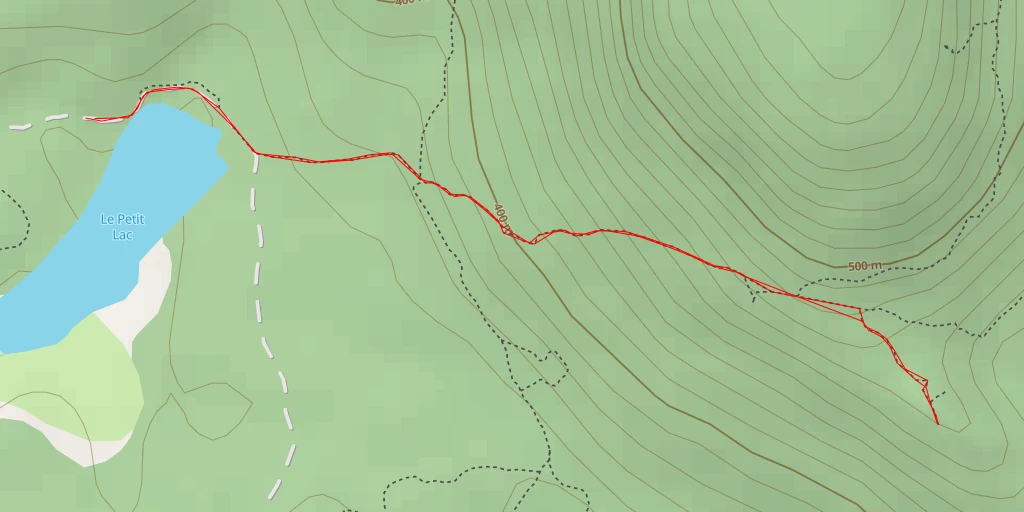 Carte de l'itinéraire :  Sentier des Caps - Sault-au-Cochon