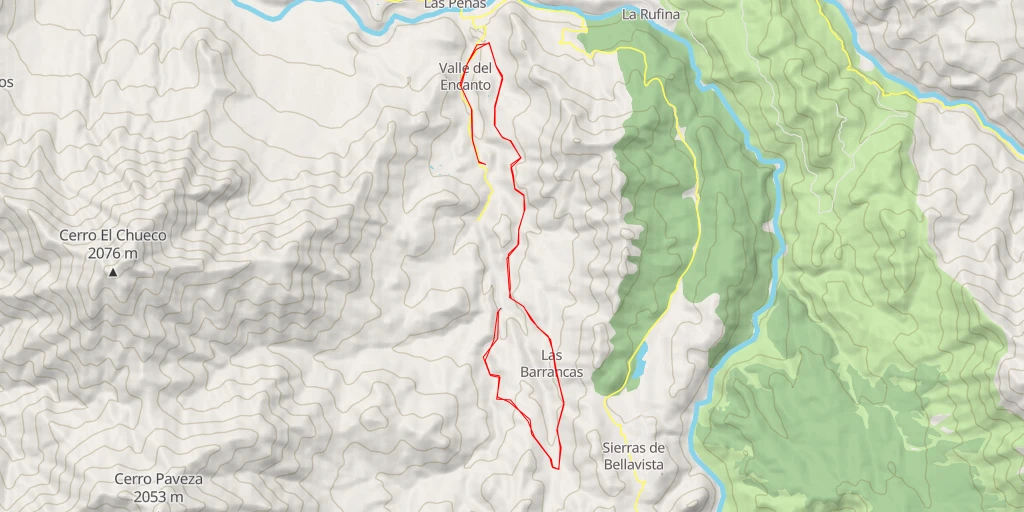 Carte de l'itinéraire :  Laguna del Encanto