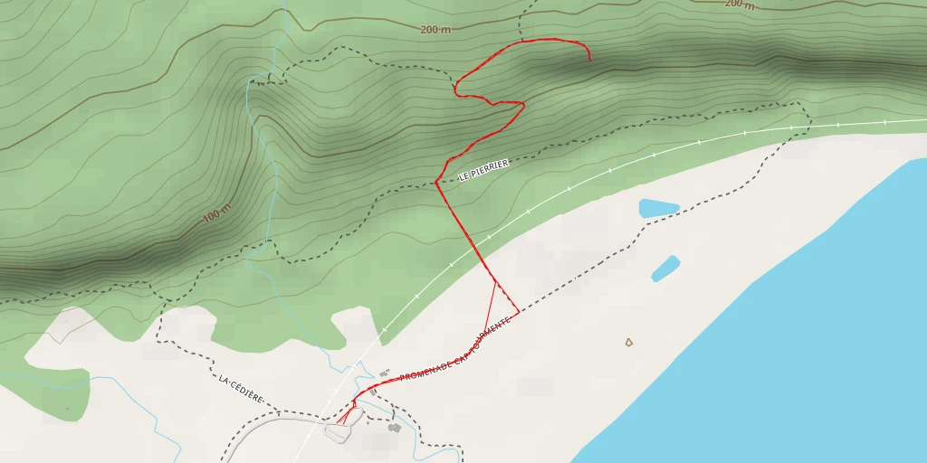 Map of the trail for Le Pierrier