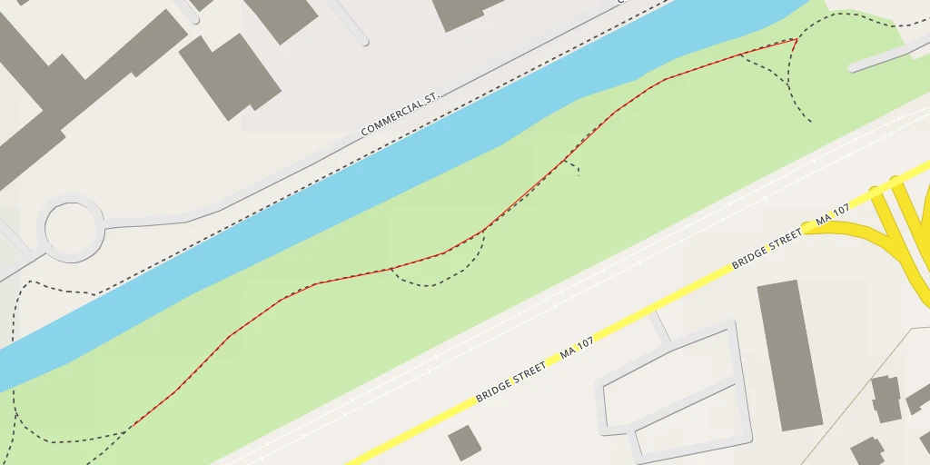 Map of the trail for Bridge Street - Salem