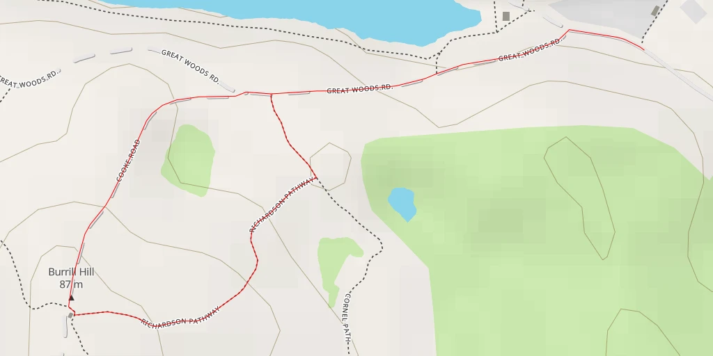 Map of the trail for Burrill Hill