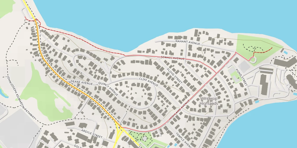 Map of the trail for Seal Harbor Road