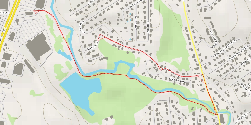 Map of the trail for Sharon Drive