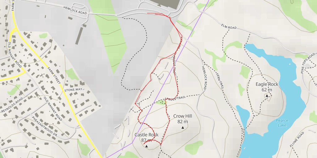 Map of the trail for Castle Rock