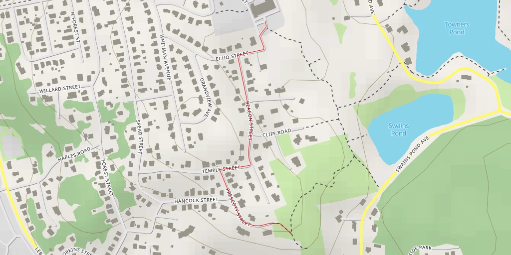 Map of the trail for AI - Melrose