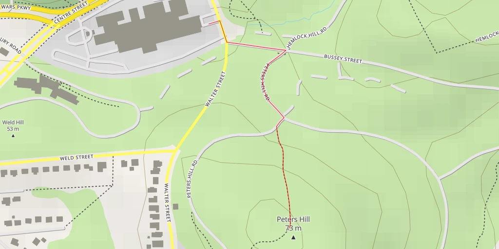 Map of the trail for AI - Peters Hill