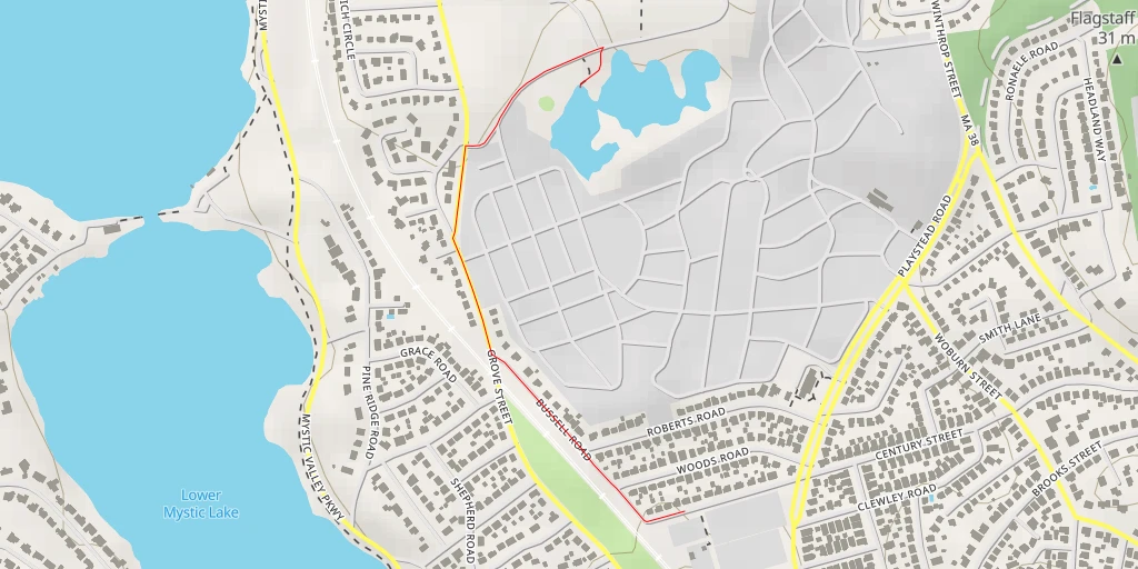 Map of the trail for AI - Brooks Estate - Winchester