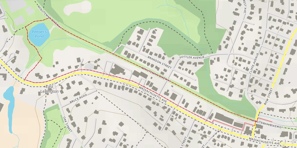 Map of the trail for Peeper's Pond