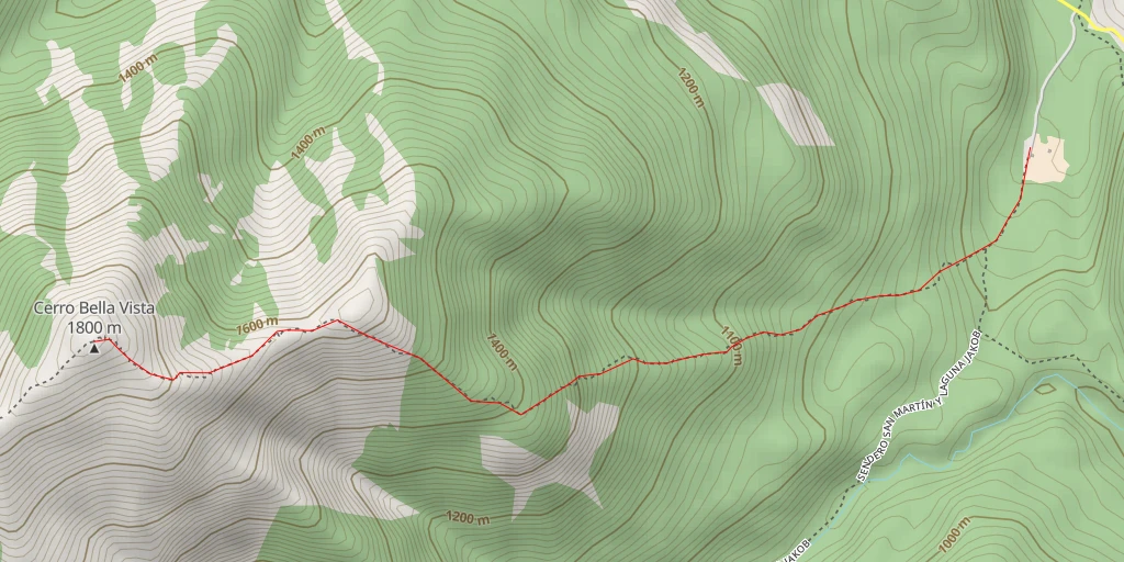 Carte de l'itinéraire :  Cerro Bella Vista