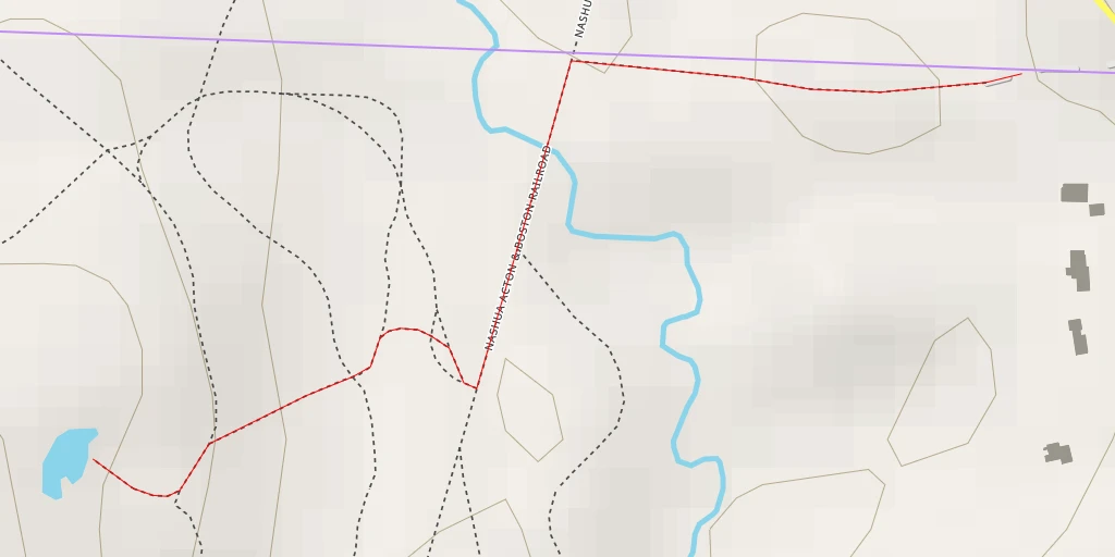 Map of the trail for Flat Rock Hill Quarry - Nashua Acton & Boston Railroad