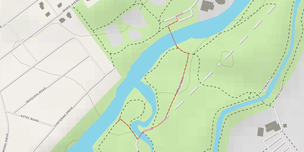 Map of the trail for Cheyenne Drive - Nashua