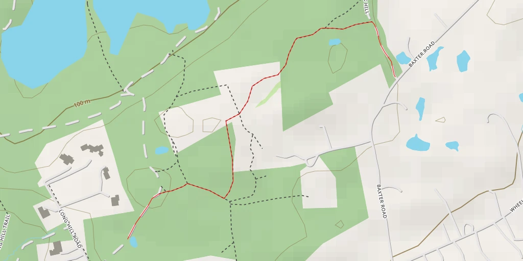 Map of the trail for Long Hill Road