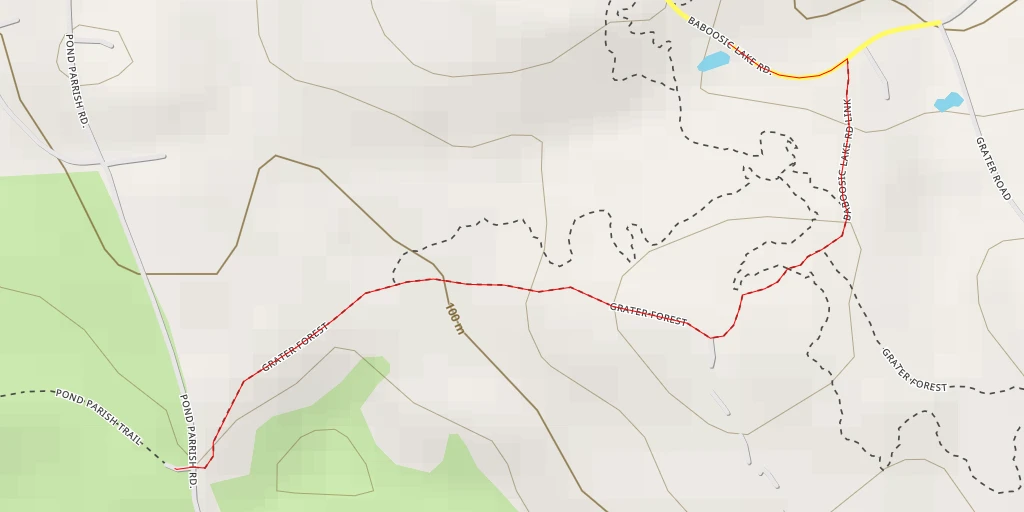 Map of the trail for Baboosic Lake Road