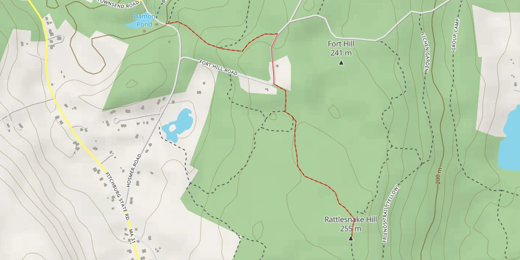 Map of the trail for Rattlesnake Hill