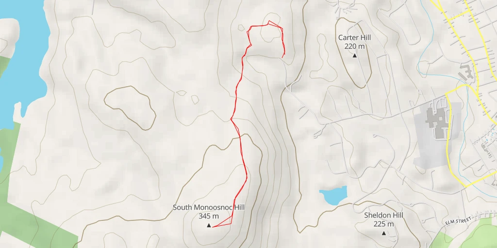 Carte de l'itinéraire :  South Monoosnoc Hill