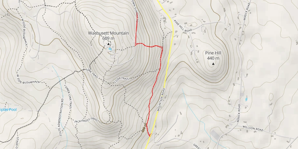 Map of the trail for Harlow Outlook