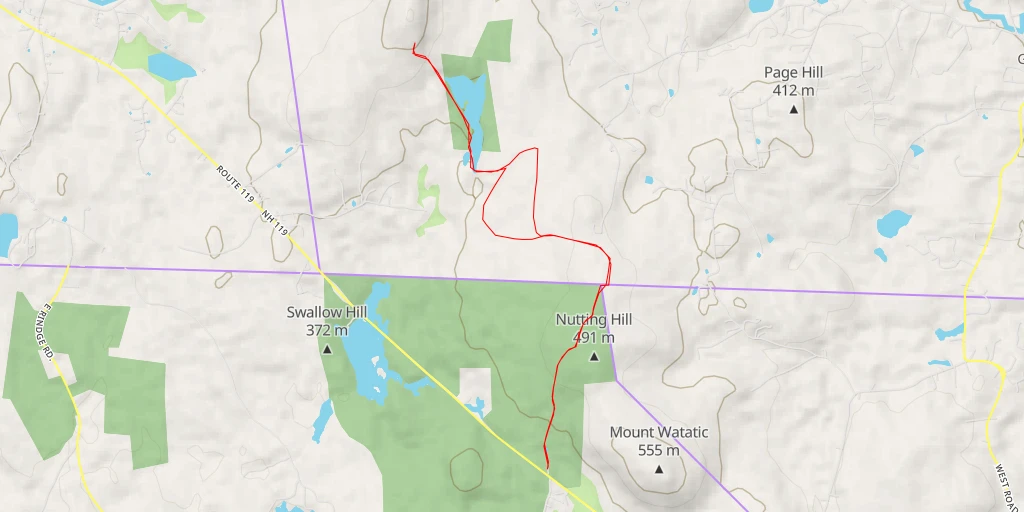 Map of the trail for AI - Pratt Mountain Viewpoint