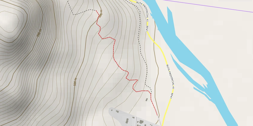 Carte de l'itinéraire :  Mirador Río de las Vueltas