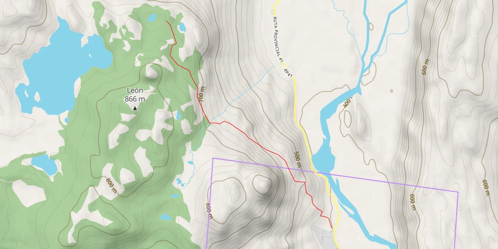 Map of the trail for Mirador Fitz Roy