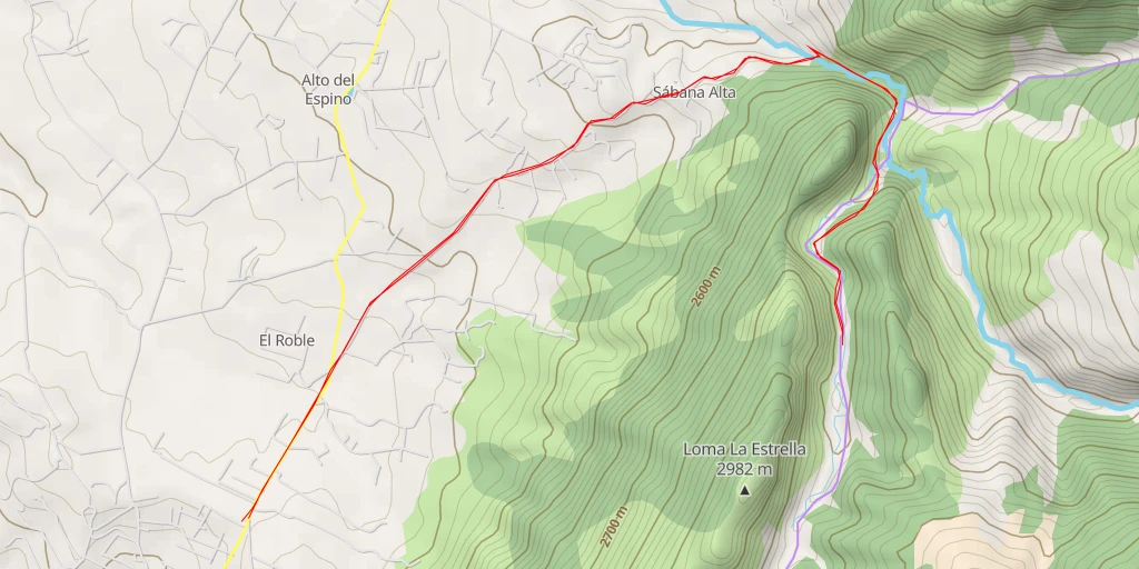 Map of the trail for Ruina Finca - Puente