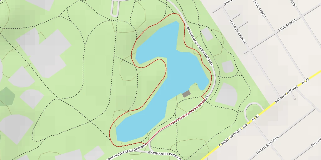 Map of the trail for Warinanco Park Roadway