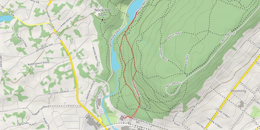 Carte de l'itinéraire :  Campbells Pond