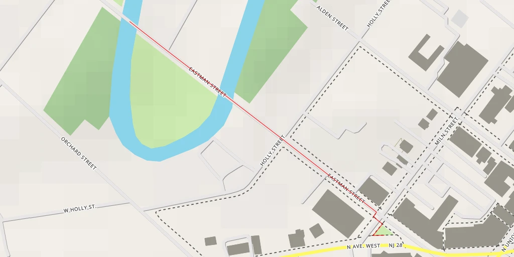 Map of the trail for Eastman Street - Eastman Street