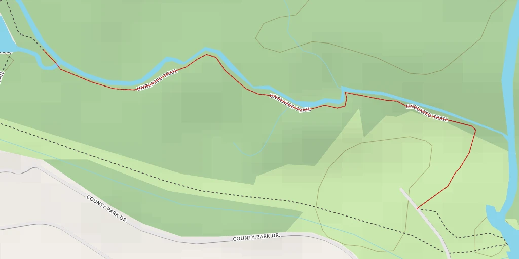 Map of the trail for Unblazed Trail - Unblazed Trail