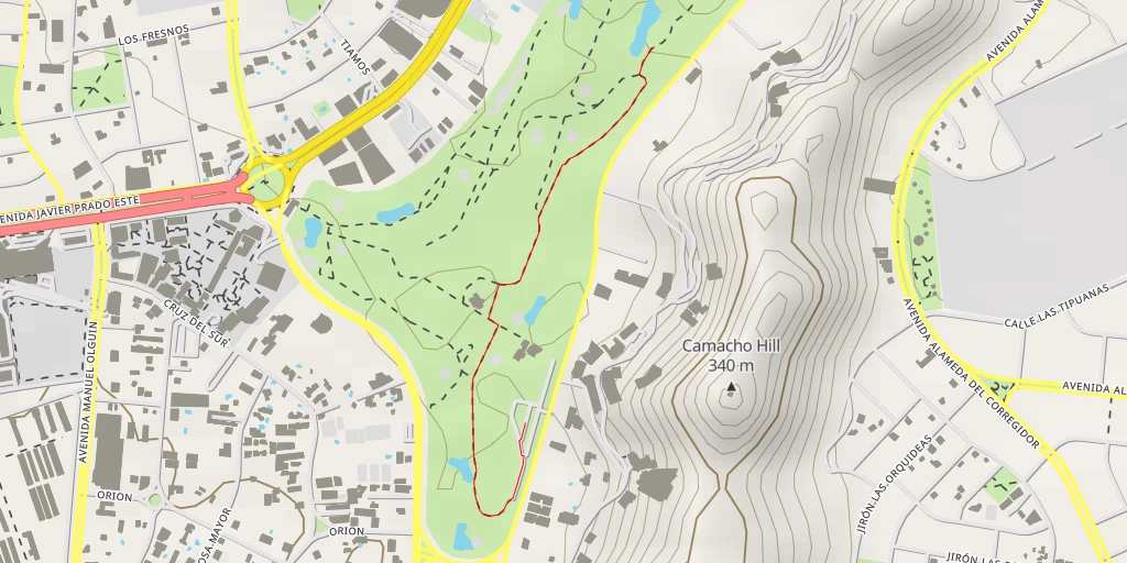 Map of the trail for El Golf de los Incas - Jirón Cruz del Sur - Lima Metropolitana